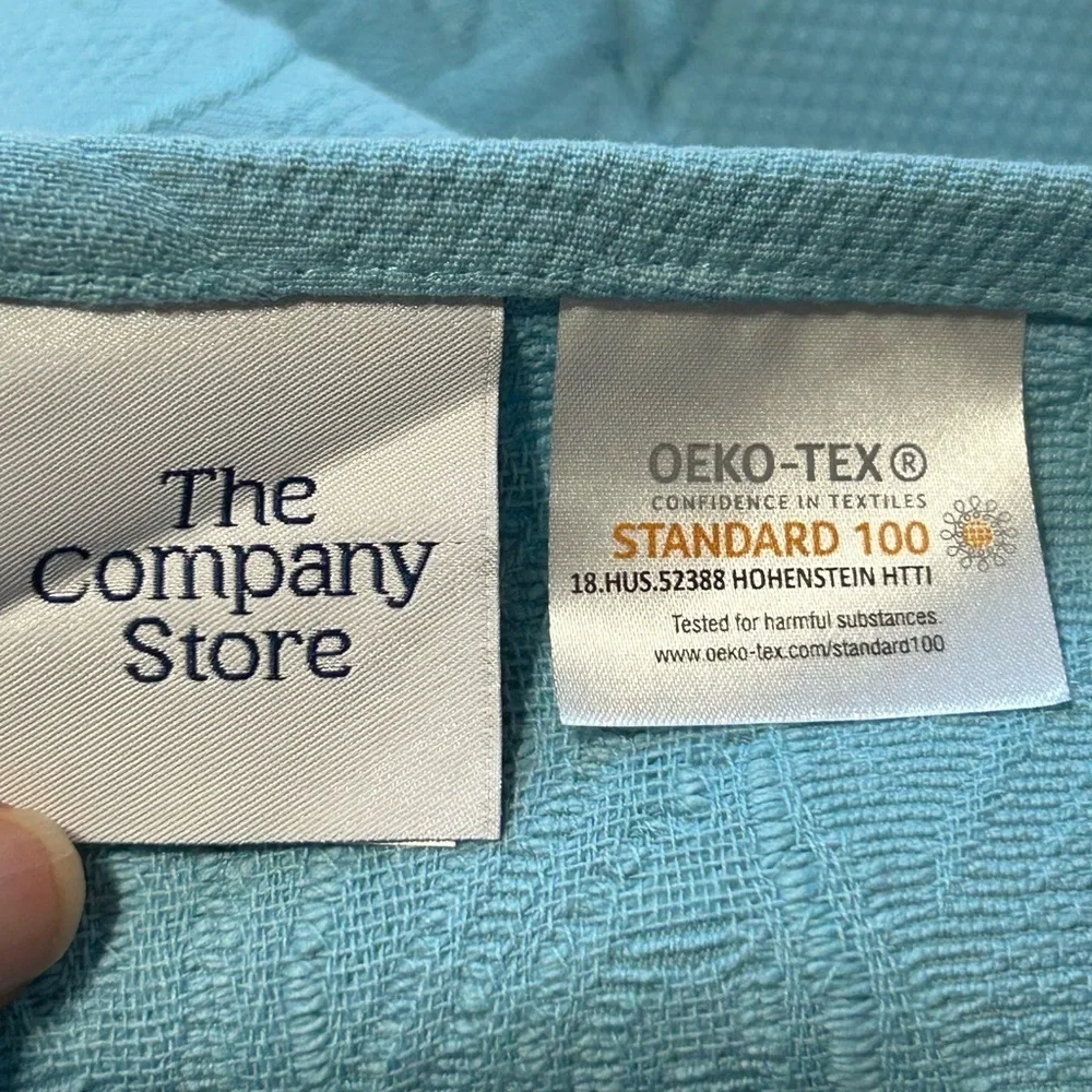 The Company Store Putnam Cotton Matelassé Shams Standard- Lagoon Blue